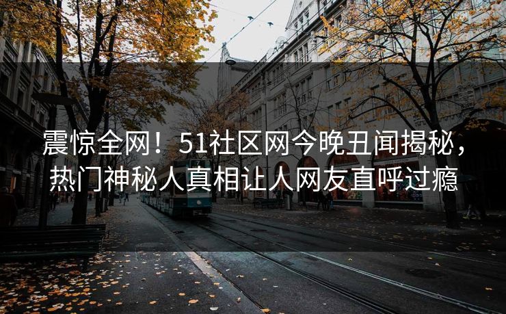 震惊全网！51社区网今晚丑闻揭秘，热门神秘人真相让人网友直呼过瘾