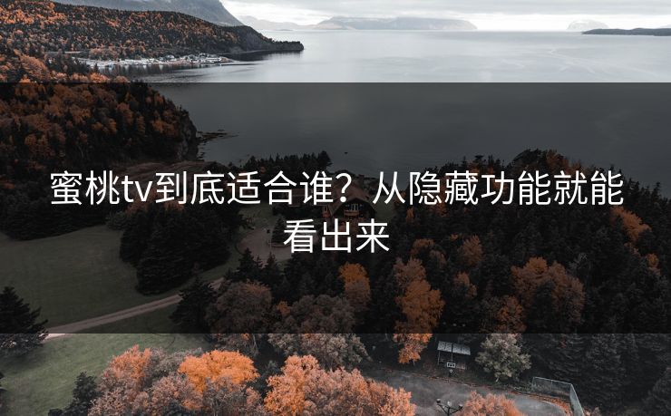 蜜桃tv到底适合谁?从隐藏功能就能看出来 蜜桃tv到底适合谁?从隐藏功能就能看出来